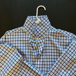 JOS A BANK Traveler Blue Button Down in Large